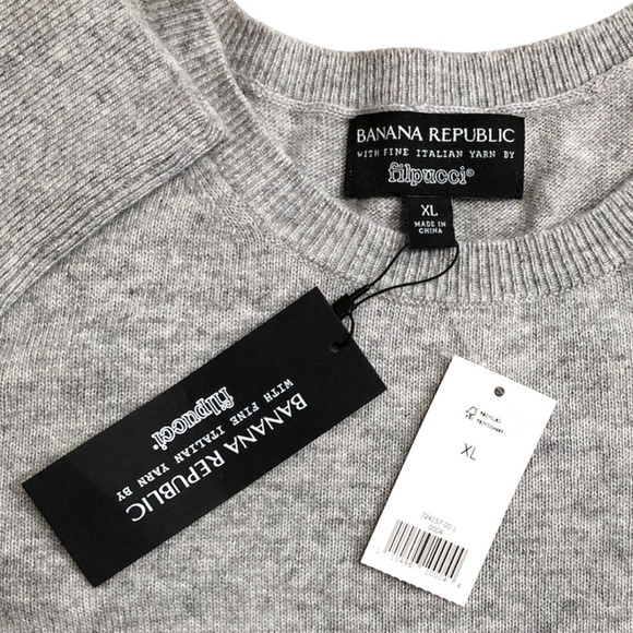 NEW BANANA REPUBLIC Wool Sweater Women's Size XL Gray Pink Cashmere By Filpucci - Picture 6 of 8